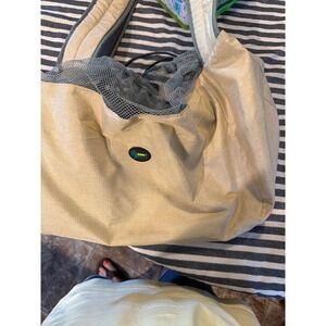 Ownpets Small Pet Sling Carrier Hands Free Dog Cat Travel Bag Beige Mesh Top